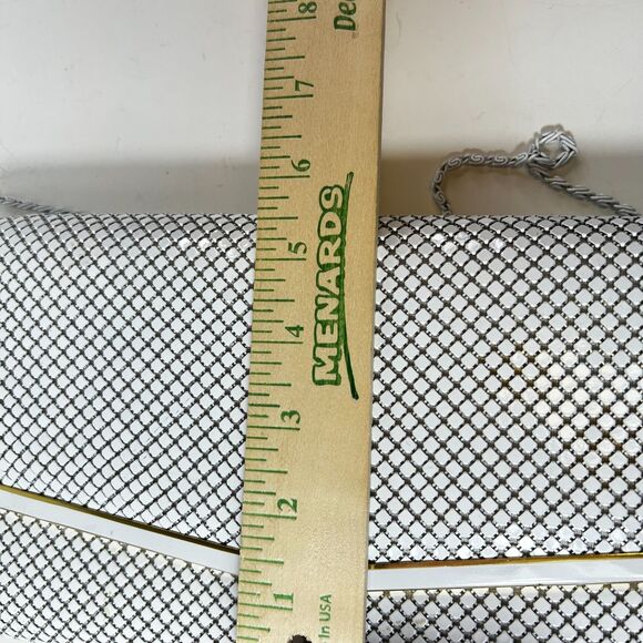 Vintage White Mesh Clutch or Chain Strap Shoulder Bag - Picture 11 of 14